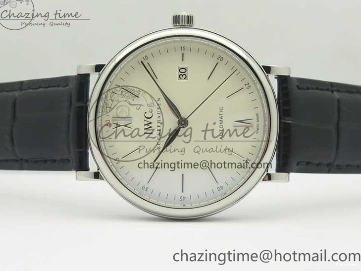 MIROTIME 0730 Portofino Automatic SS MKF 1:1 Best Edition White Dial On Black Leather Strap MIYOTA 9015 V Original 7204